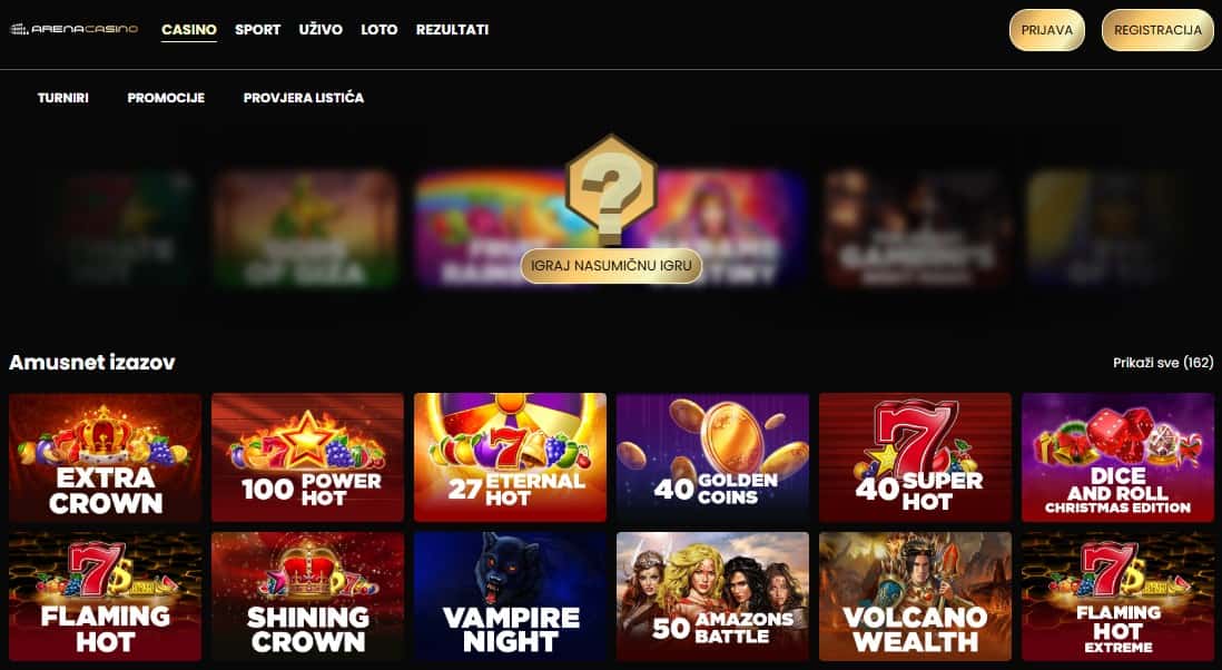 Arena Casino Spielangebot